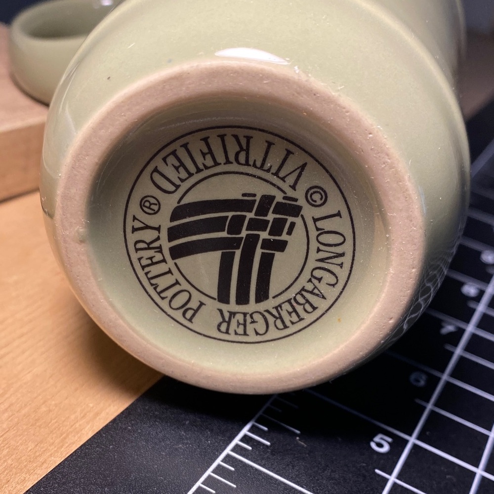 Longaberger Tall Ceramic Mug in Sage - Picture 3 of 3